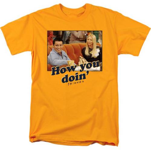 キャラクター スリーブ Tシャツ ゴールド 半袖 【 LICENSED CHARACTER FRIENDS HOW YOU DOIN SHORT SLEEVE ADULT T-SHIRT / GOLD 】 メンズファッション トップス カットソー