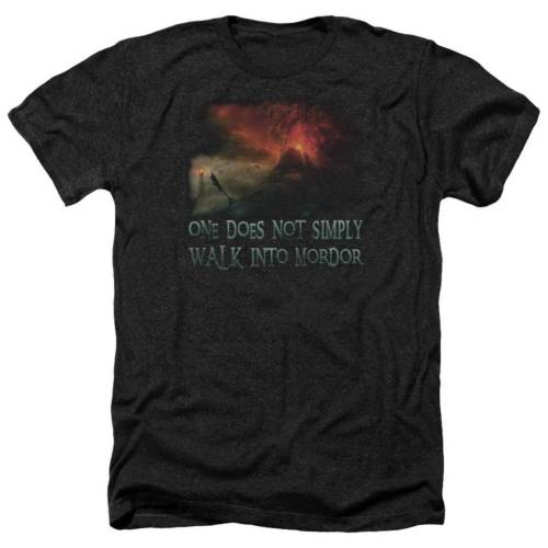 キャラクター リング ウォーク ヘザー Tシャツ 黒色 ブラック 【 LICENSED CHARACTER LORD OF THE RINGS WALK IN MORDOR ADULT HEATHER T-SHIRT / BLACK 】 メンズファッション トップス カットソー