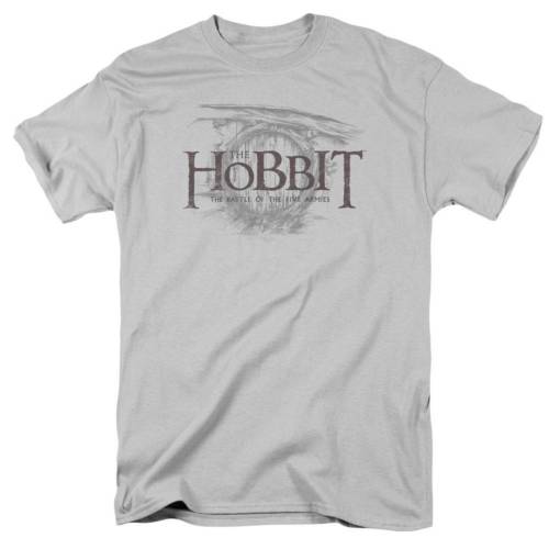 キャラクター ロゴ スリーブ Tシャツ 銀色 シルバー 半袖 【 LICENSED CHARACTER HOBBIT DOOR LOGO SHORT SLEEVE ADULT T-SHIRT / SILVER 】 メンズファッション トップス カットソー