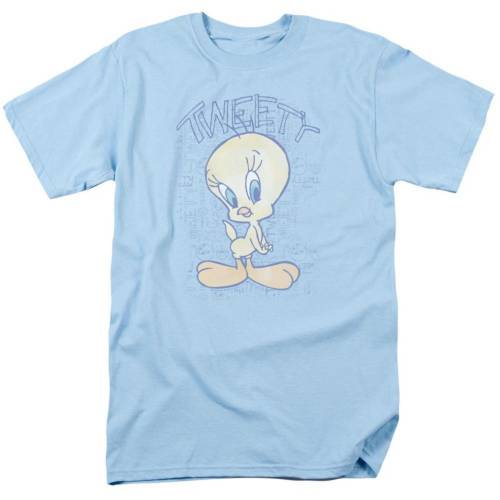 文字記号 捩り プルオーバー 青み 青色 半袖 【 LICENSED CHARACTER LOONEY TUNES TWEETY FADE SHORT SLEEVE ADULT T-SHIRT / LIGHT BLUE 】 メンズ流行り物 トップス カットソー