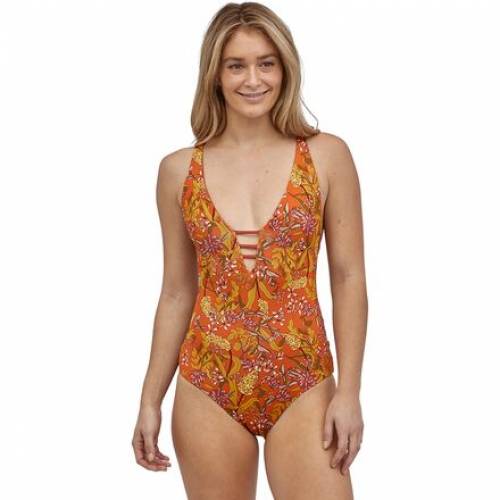 パタゴニア リバーシブル 水泳着 部門 ダイダイ オレンジ色 レディース Field Orange Patagonia Reversible Extended Break Onepiece Swimsuit Floral Desert Ice Org Br