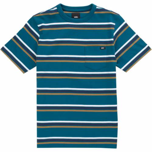 ヴァンズ バンズ ストライプ Tシャツ 青色 ブルー ジュニア キッズ