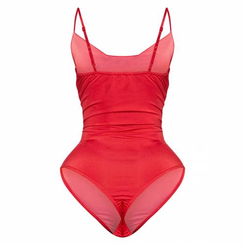 メール便不可 その他 トップス レディースファッション Bodysuit Cowl Slinky Shape Prettylittlething Vltrad Red レッド 赤 ボディースーツ Vltrad Www Granfondolafortuna Com