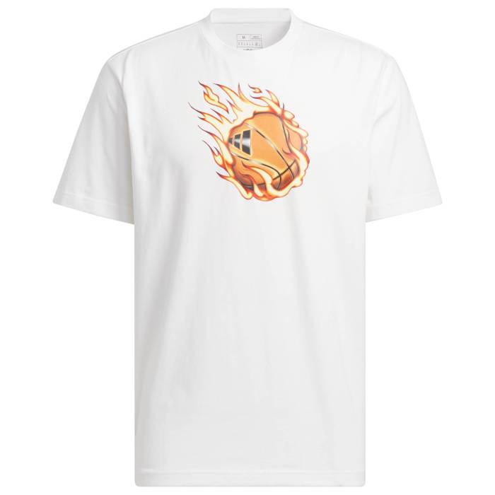 アディダス Adidas 【 On Fire Short Sleeve T-Shirt Men White/Multi 】 ファイア Sleeve スリーブ Tシャツ メンズ 白色 ホワイト