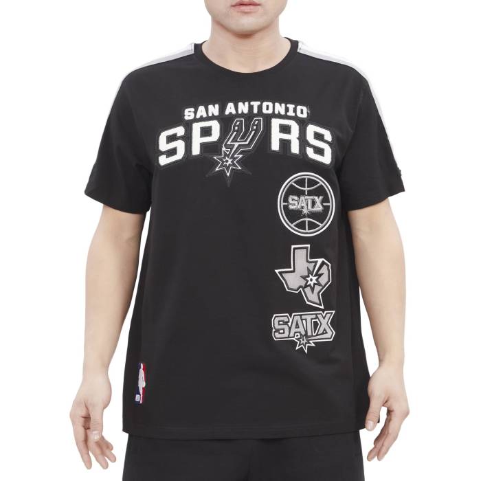 プロスタンダード Pro Standard 【 Spurs Retro Classic Sj Striped Tee Men's Black/Gray 】 スパーズ レトロ クラシック Tシャツ メンズ 黒色 ブラック gray 灰色・グレー・グレイ|スニケス