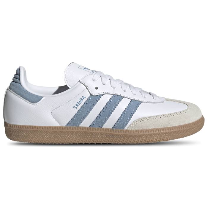 アディダス Adidas 【 Originals Samba Women\u0027s White/Blue 】 オリジナルス サンバ レディース 白いこと 白いこと 青み 青色