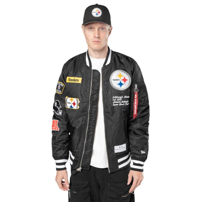 ニュー内鰓 New Era 【 Steelers Alpha Jacket Men\u0027s Black/White 】 スティーラーズ アルファ Jacket 上衣 メンズ 黒いこと 黒いこと 白いこと 白いこと メンズファッション-コート・ジャケット