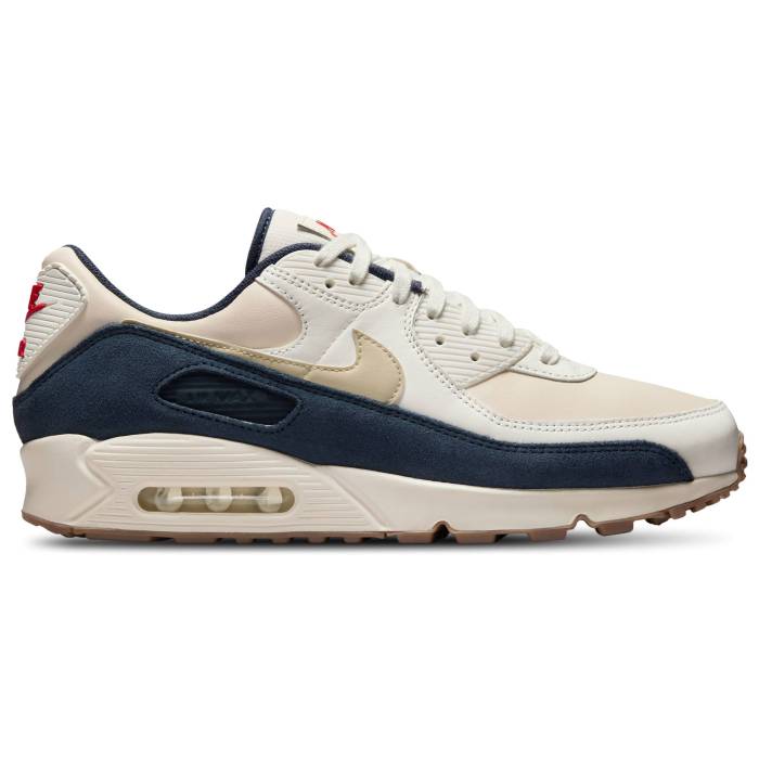 ナイキ Nike 【 Air Max 90 Premium Men's Ivory/Light Khaki/Thunder Blue 】 マックス Premium プレミアム メンズ アイボリー カーキ サンダー 青色 ブルー