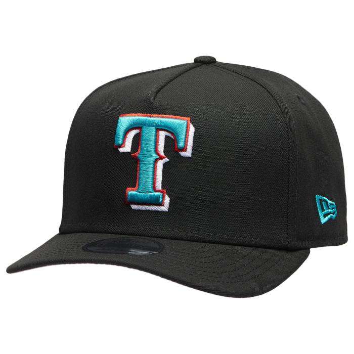 ニューエラ New Era 【 Rangers 9Fifty A-Frame Curve 23 World Series Cap Men's Black/Teal 】 レンジャース シリーズ キャップ 帽子 メンズ 黒色 ブラック｜スニケス