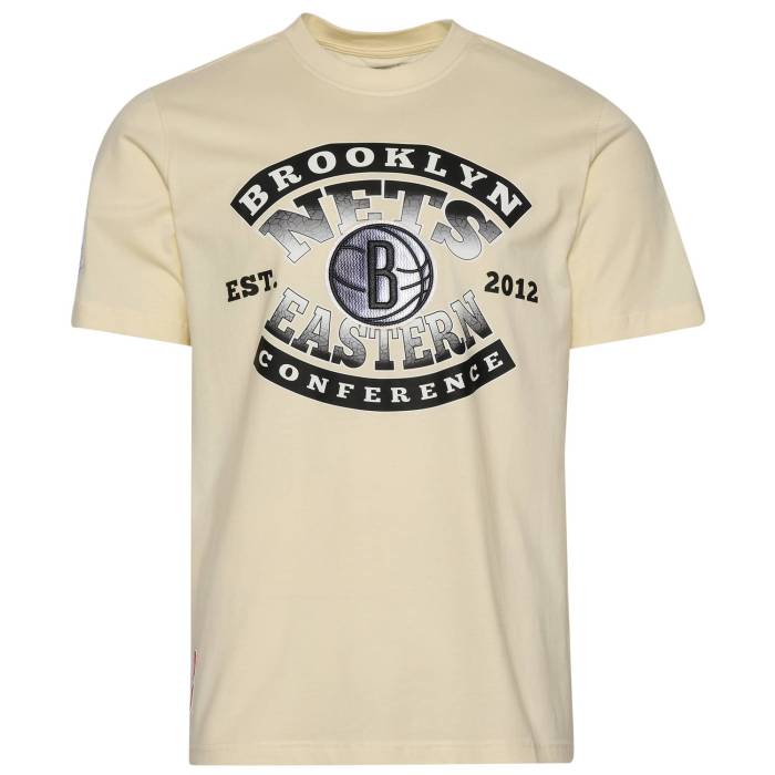プロスタンダード Pro Standard 【 Nets Short Sleeve Flex T-Shirt Men's Tan/Multi 】 ネッツ Sleeve スリーブ Tシャツ メンズ｜スニケス