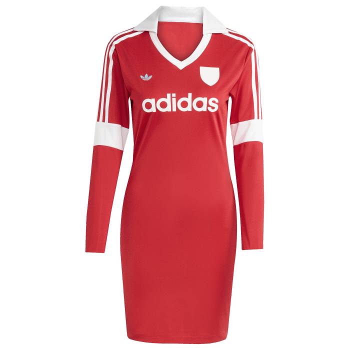 アディダス Adidas 【 L/S Footie Dress Women's Better Scarlet/Red 】 長袖・ロングスリーブ ドレス レディース Red 赤・レッド