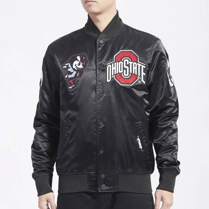 プロスタンダード Pro Standard 【 Ohio State Classic Satin Jacket Men's Red/Black 】 オハイオ State スケートボード クラシック サテン Jacket ジャケット メンズ Red 赤・レッド 黒色 ブラック