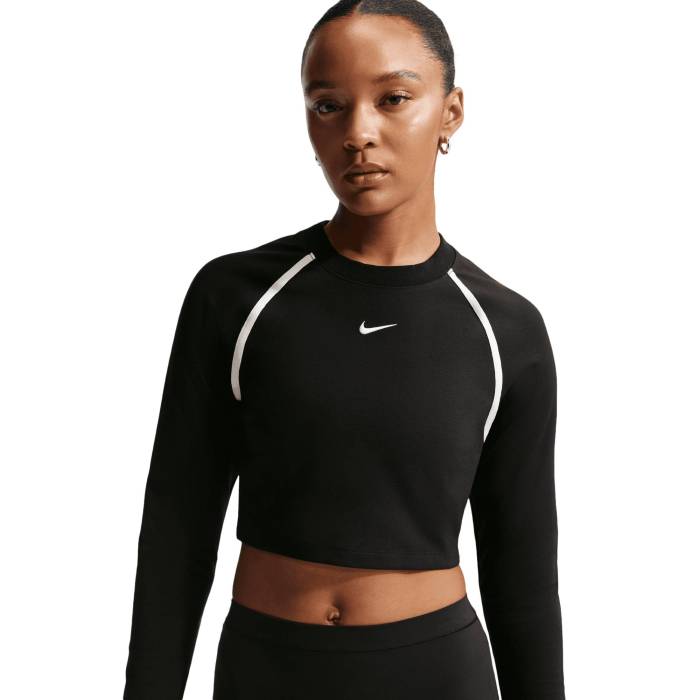 ナイキ Nike 【 Nsw Street Long Sleeve Body Bold Crop Women's Chalk/Black 】 street ストリート Sleeve スリーブ Crop クロップ レディース 黒色 ブラック 19,425円