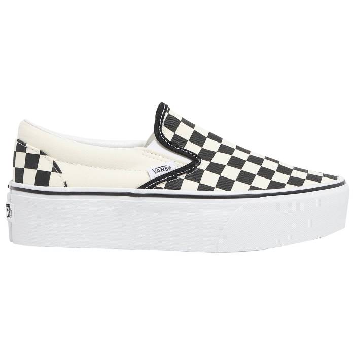 ヴァンズ Vans 【 Classic Slip On Stackform Women\u0027s Black/White 】 古典派音楽 レディース 黒いこと 黒いこと 白いこと 白いこと