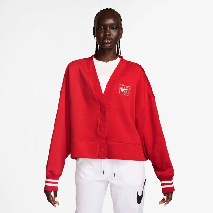 【★百貨店SALE★6/11夜夜中2時迄】ナイキ Nike 【 Nsw Phoenix Fleece Oos Graphic Cardigan Women\u0027s University Red 】 アリゾナ州の州都 フリース グラフィック ジレー レディース Red 赤・赤いこと