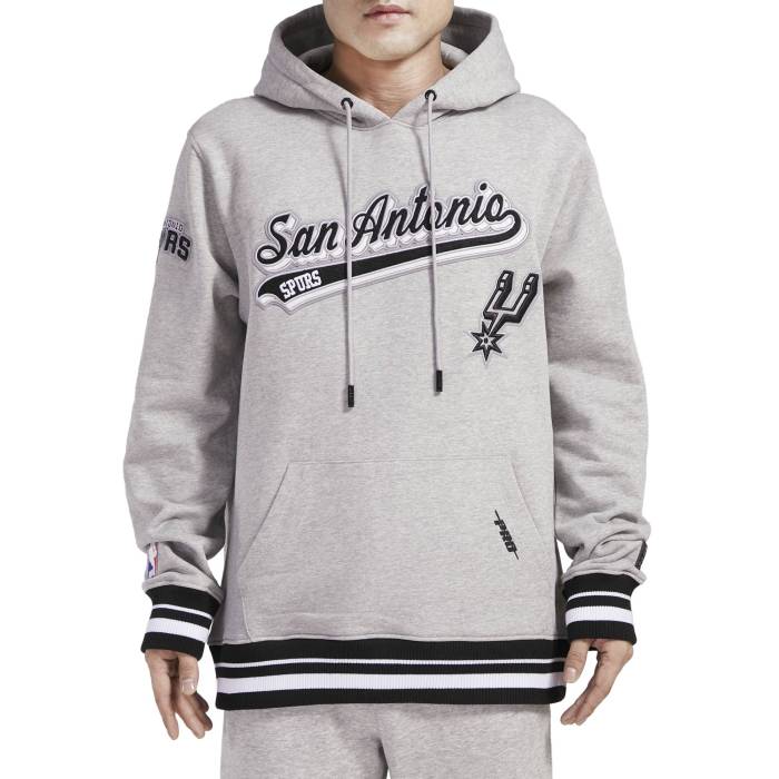 【★百貨店SALE★6/11真夜中2時迄】労働者階級標準尺度 Pro Standard 【 Spurs Script Tail Rib Flc Po Hoodie Men\u0027s Heather Gray/Black 】 スパーズ 原作 フーディー パーカー メンズ heather ギョリュウモドキ gray 薄墨色・薄墨色・薄墨色 黒いこと 黒いこと