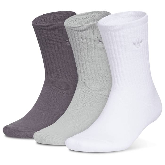 アディダス Adidas 【 Comfort Crew 3Pk Adult White/Strata Grey 】 クルー ユニセックス 白色 ホワイト 灰色 グレー｜スニケス