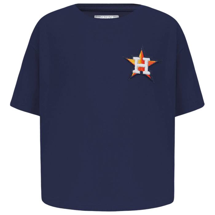 【★百貨店SALE★6/11真夜中2時迄】労働者階級判定基準 Pro Standard 【 Houston Astros Classic Ss Boxy Tee Girls\u0027 Grade School Midnight Navy 】 ヒューストン アストロズ 古典派音楽 ティーシャツ お坊っちゃん キッズ 紺色 米国海軍