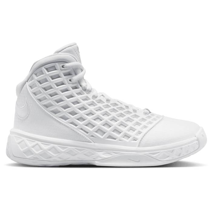 【★百貨店SALE★6/11真夜中2時迄】ナイキ Nike 【 Kobe 3 High Halo Boys\u0027 Grade School White/White/White 】 Kobe コービー ご機嫌 お坊っちゃん キッズ 白いこと 白いこと