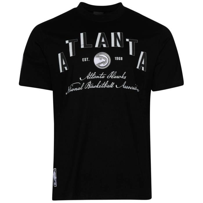 プロスタンダード Pro Standard 【 Atlanta Hawks Black Cat S/S Flex T-Shirt Men's Black/Black 】 アトランタ ホークス 黒色 ブラック 半袖 Tシャツ Tシャツ メンズ 黒色 ブラック