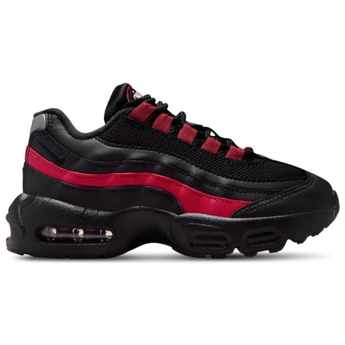 【★百貨店SALE★6/11真夜中2時迄】ナイキ Nike 【 Air Max 95 Recraft Boys\u0027 Preschool Black/Wolf Grey/Team Crimson 】 マックス お坊っちゃん キッズ 黒いこと 黒いこと 薄墨色 薄墨色 Team 野球クラブ クリムゾン