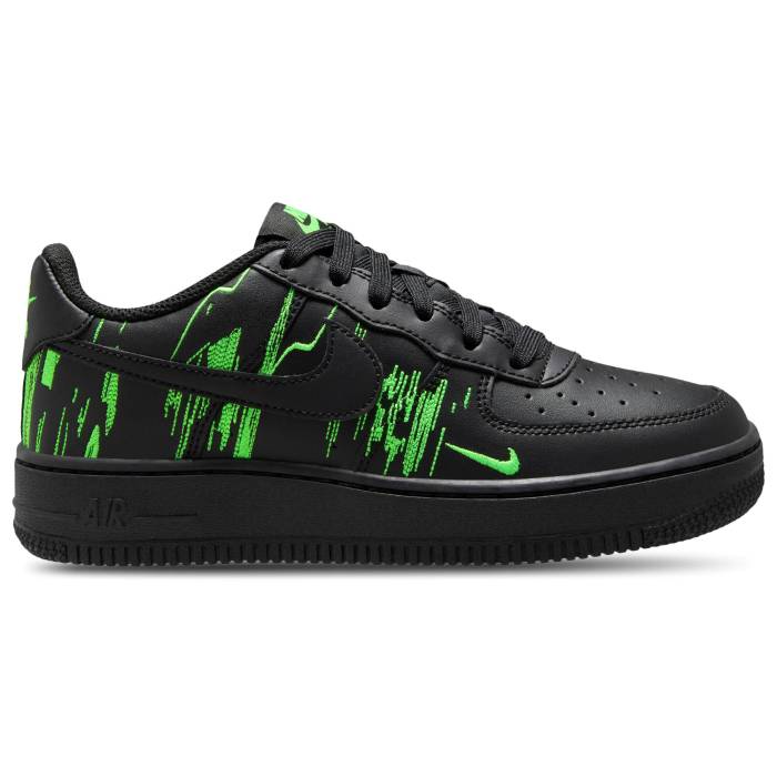 【★百貨店SALE★6/11真夜中2時迄】ナイキ Nike 【 Air Force 1 Boys\u0027 Grade School Green Strike/Black/Vivid Purple 】 お坊っちゃん キッズ green 緑・緑であること ストライク 黒いこと 黒いこと Purple 紫・パープル