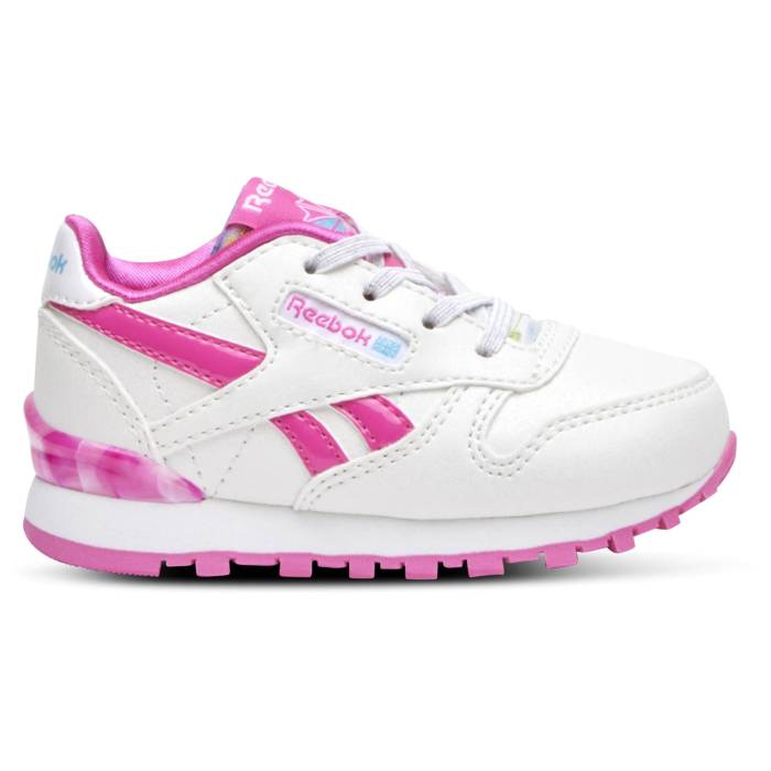 リーボック Reebok 【 Classic Leather Step N Flash Girls' Toddler White/Pink 】 クラシック レザー ベビー 白色 ホワイト pink ピンク｜スニケス