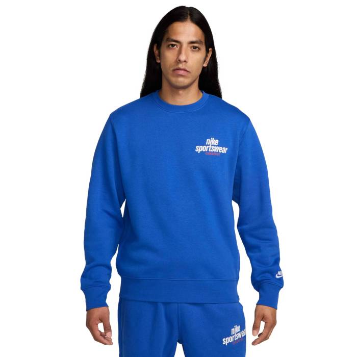 【★百貨店SALE★6/11十二時2時迄】ナイキ Nike 【 Nsw Club Bb Crew Gfx Men\u0027s Game Royal/White 】 野球クラブ 労働者の一団 メンズ Game 取り組み 白いこと 白いこと