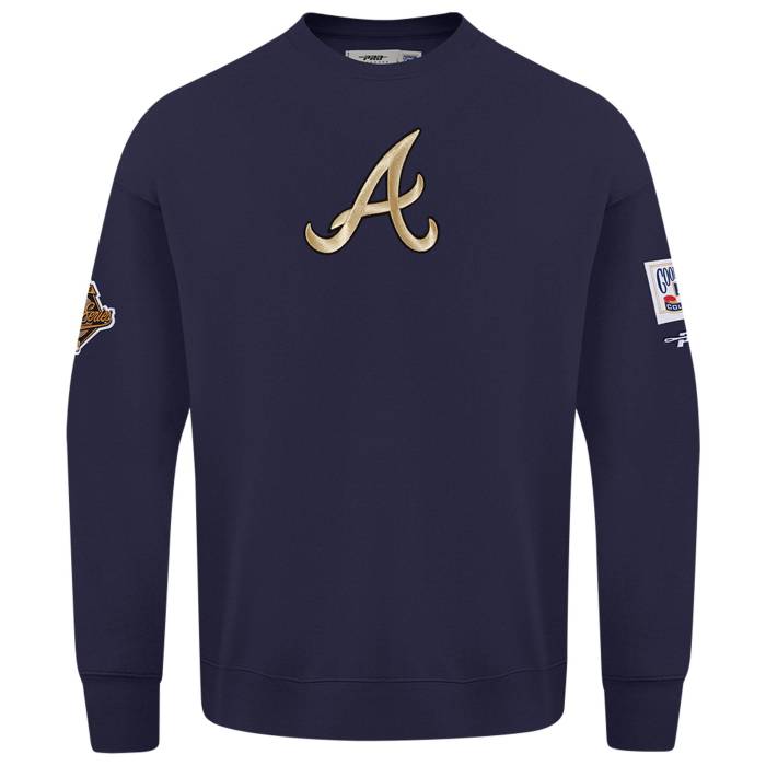 【★百貨店SALE★6/11十二時2時迄】労働者階級標準尺度 Pro Standard 【 Braves Champs Drop Shoulder Crew Men\u0027s Navy/Multi 】 ブレーブス 労働者の一団 メンズ 紺色 米国海軍