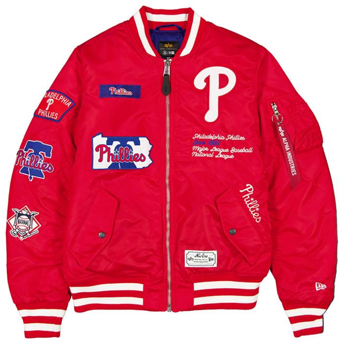 ニューエラ New Era 【 Phillies Alpha Jacket Men's Scarlet/White 】 フィリーズ アルファ Jacket ジャケット メンズ 白色 ホワイト|スニケス
