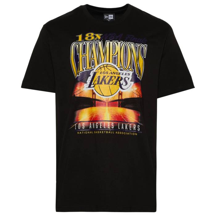 ニューエラ New Era 【 Lakers Oversize T-Shirt Men's Black/Multi 】 Lakers レイカーズ Tシャツ メンズ 黒色 ブラック｜スニケス