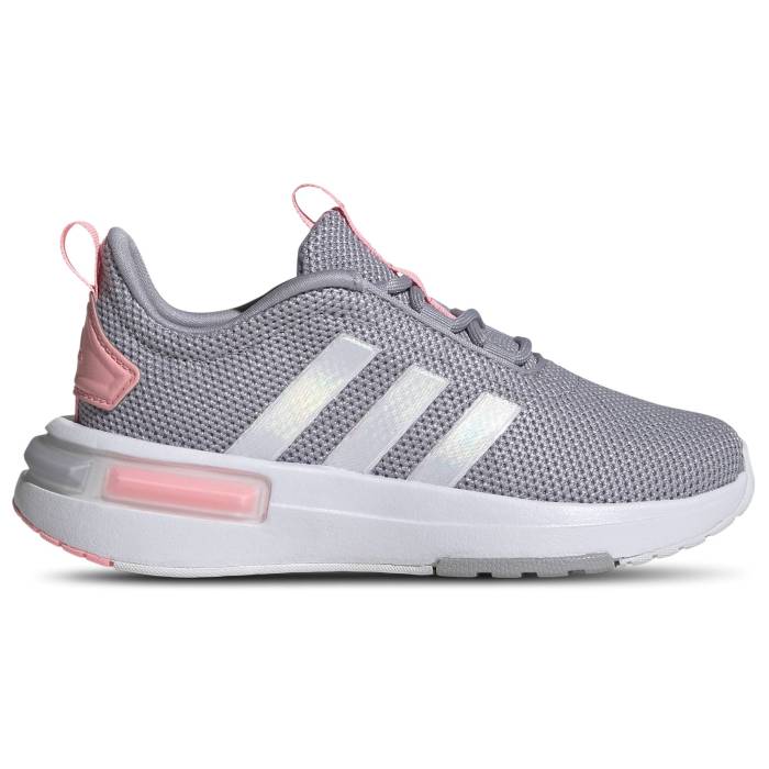 アディダス Adidas 【 Racer Tr23 Girls' Grade School Glory Grey/Iridescent/Pink Spark 】 ジュニア キッズ 灰色 グレー pink ピンク|スニケス