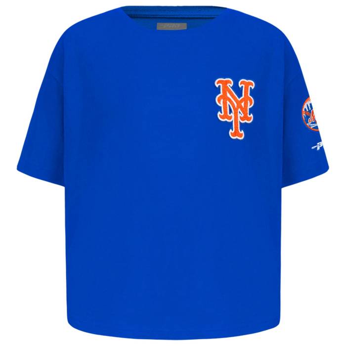 【★百貨店SALE★6/11真夜中2時迄】労働者階級判定基準 Pro Standard 【 New York Mets Classic Ss Boxy Tee Girls\u0027 Grade School Royal Blue 】 メッツ 古典派音楽 ティーシャツ お坊っちゃん キッズ 青碧 青碧