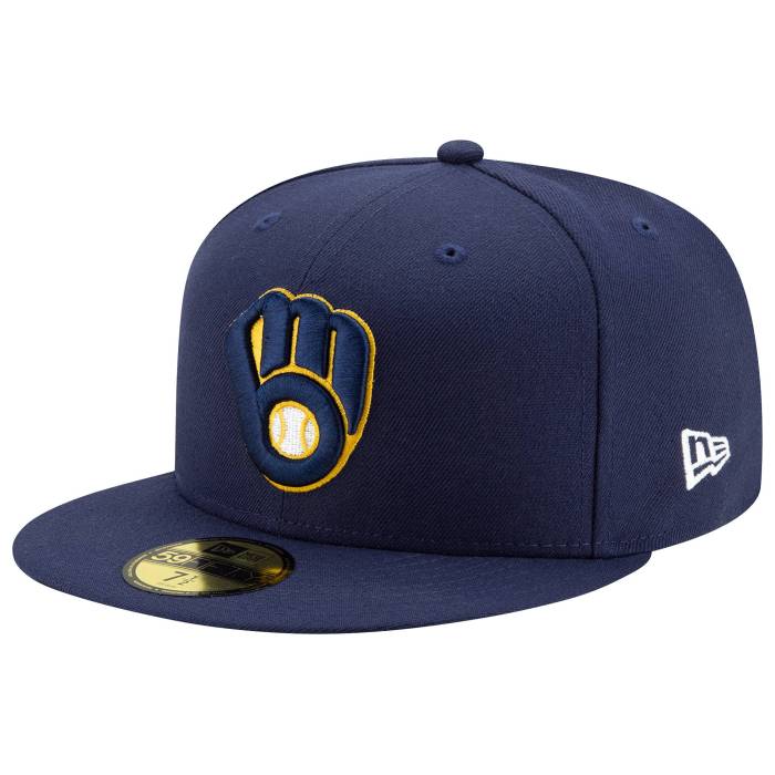 ニューエラ New Era 【 Brewers 59Fifty Authentic Cap Adult Royal/Yellow 】 ブルワーズ オーセンティック キャップ 帽子 ユニセックス yellow 黄色・イエロー｜スニケス