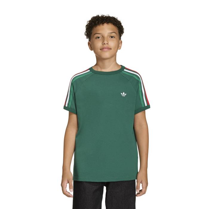 【★百貨店SALE★6/11真夜中2時迄】アディダス Adidas 【 Originals Adicolor 3 Stripes T-Shirt Boys\u0027 Grade School Team Dark Green/White 】 オリジナルス ティーシャツ お坊っちゃん キッズ Team 野球クラブ green 緑・緑であること 白いこと 白いこと