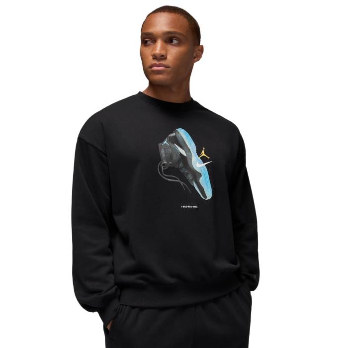 【★百貨店SALE★6/11真夜中2時迄】ナイキ ジョーダン Jordan 【 Brooklyn Aj11 Fleece Crew Lb Men\u0027s Black/Blue Chill 】 ブルックリン フリース 労働者の一団 メンズ 黒いこと 黒いこと 青碧 青碧