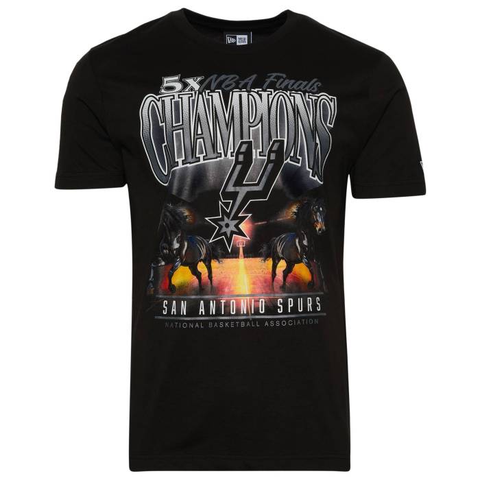 ニューエラ New Era 【 Spurs Oversize T-Shirt Men's Black/Multi 】 スパーズ Tシャツ メンズ 黒色 ブラック｜スニケス