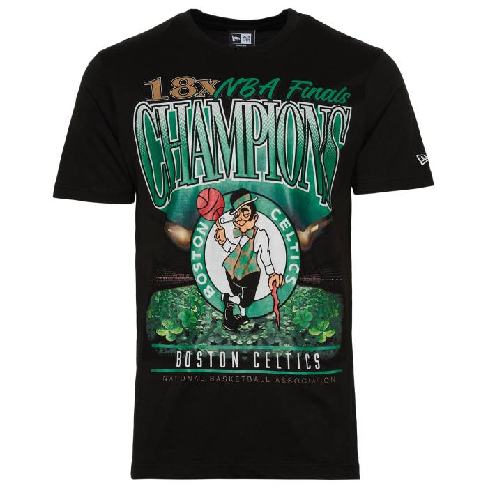 ニューエラ New Era 【 Celtics Oversize T-Shirt Men's Black/Multi 】 セルティックス Tシャツ メンズ 黒色 ブラック｜スニケス