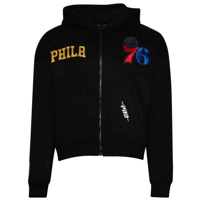 【★百貨店SALE★6/11真夜中2時迄】労働者階級判定基準 Pro Standard 【 76Ers Gold Hoops Pro Full-Zip Hoodie Men\u0027s Multi/Black 】 76ers セブンティシクサーズ ゴールド 労働者階級 フルジップ フーディー パーカー メンズ 黒いこと 黒いこと