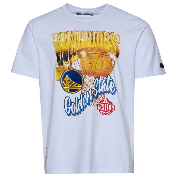 プロスタンダード Pro Standard 【 Warriors Gold Hoops Short Sleeve Flex T-Shirt Men's White/Multi 】 ウォリアーズ ゴールド Sleeve スリーブ Tシャツ メンズ 白色 ホワイト