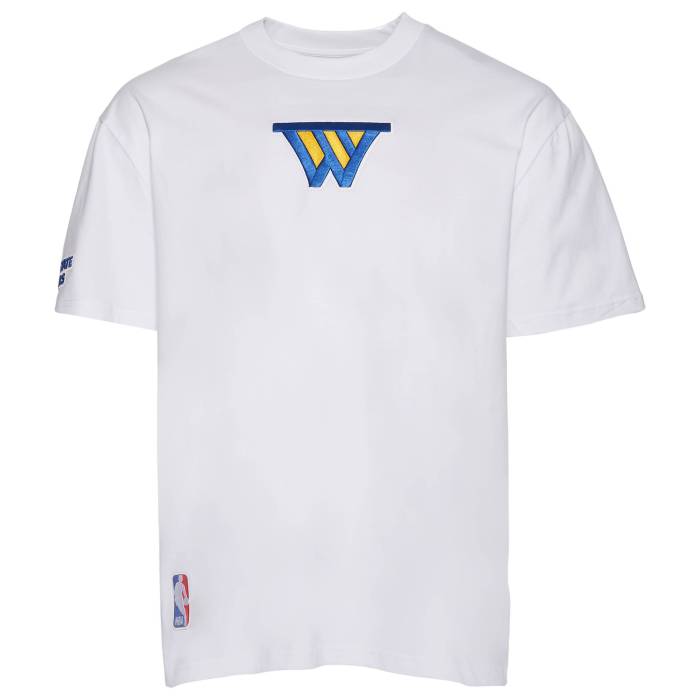 労働者階級標準尺度 Pro Standard 【 Warriors Cs Drop Shoulder T-Shirt Men\u0027s White/White 】 ウォリアーズ プルオーバー メンズ 白いこと 白いこと