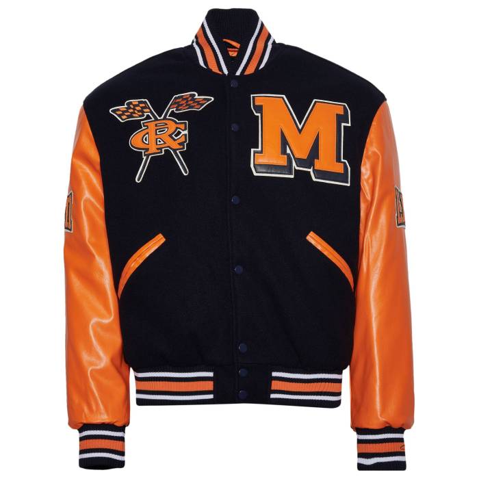 【★百貨店SALE★6/11真夜中2時迄】Campus Remix 【 Morgan State University Varsity Jacket Men\u0027s Orange/Blue 】 State 滑るゲーム盤 Jacket 上衣 メンズ orange 橙・オレンジ色 青碧 青碧
