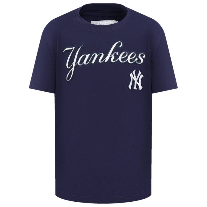 【★百貨店SALE★6/11真夜中2時迄】労働者階級判定基準 Pro Standard 【 New York Yankees Classic Ss Tee Boys\u0027 Grade School Midnight Navy 】 ヤンキース 古典派音楽 ティーシャツ お坊っちゃん キッズ 紺色 米国海軍