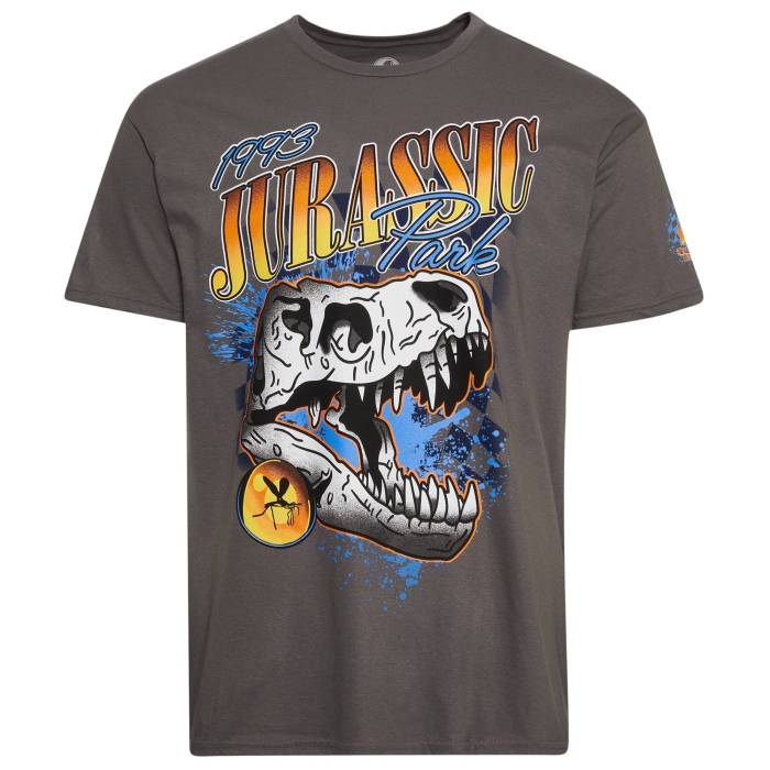 【★百貨店SALE★6/11真夜中2時迄】Graphic Tees 【 Jurassic Park Racer T-Shirt Men\u0027s Charcoal/Multi 】 運動場 ティーシャツ メンズ 濃灰色