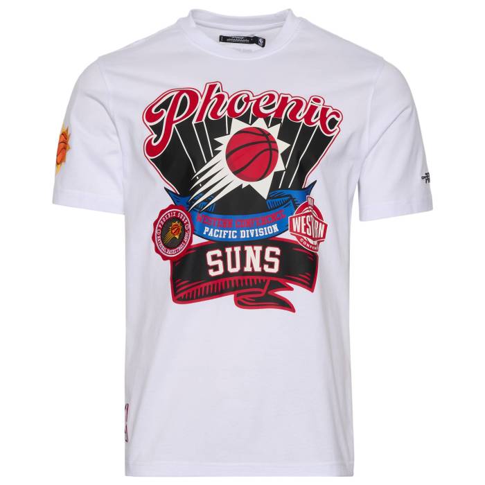 【★百貨店SALE★6/11真夜中2時迄】労働者階級判定基準 Pro Standard 【 Phoenix Suns S/S Flex T-Shirt Men\u0027s Fire Red/Fc White 】 アリゾナ州の州都 サンズ 半袖 ティーシャツ ティーシャツ メンズ 火の手 Red 赤・赤いこと 白いこと 白いこと