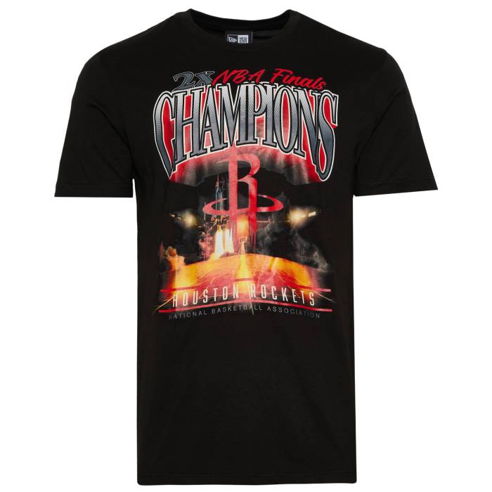 ニューエラ New Era 【 Rockets Oversize T-Shirt Men's Black/Multi 】 ロケッツ Tシャツ メンズ 黒色 ブラック｜スニケス