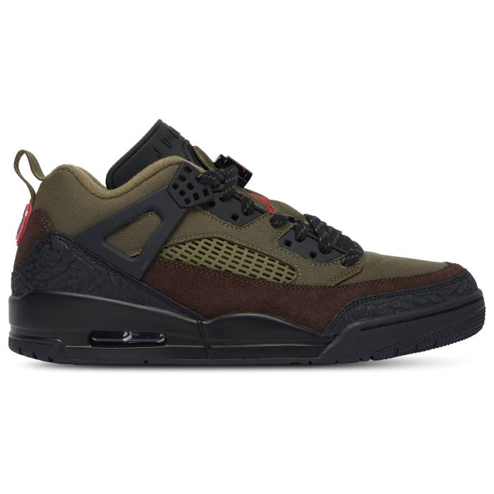 【★百貨店SALE★6/11真夜中2時迄】ナイキ ジョーダン Jordan 【 Spizike Low Boys\u0027 Grade School Medium Olive/University Red/Black 】 お坊っちゃん キッズ olive オリーブ Red 赤・赤いこと 黒いこと 黒いこと