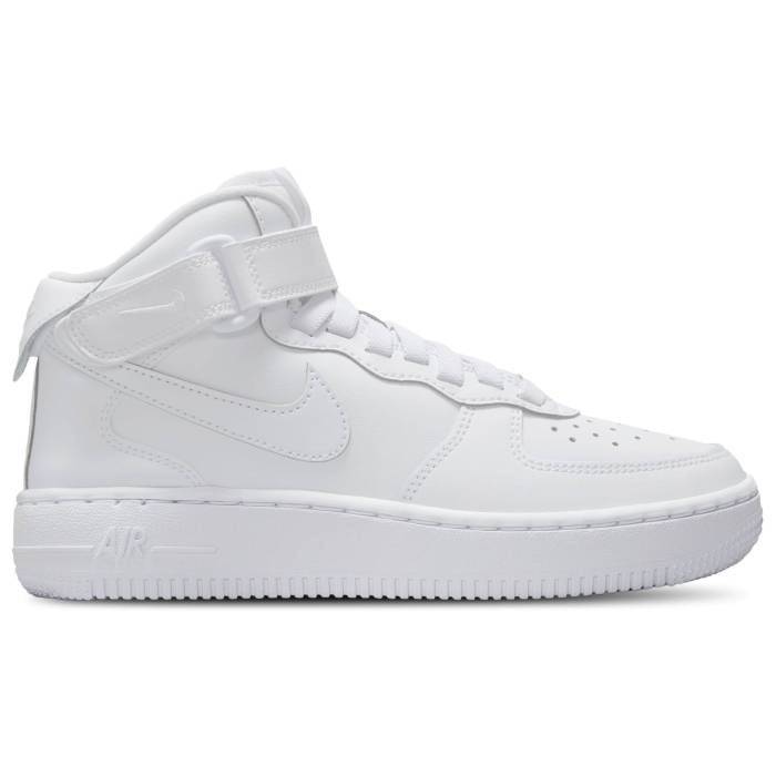 【★百貨店SALE★6/11真夜中2時迄】ナイキ Nike 【 Air Force 1 Mid Easyon Boys\u0027 Grade School White/White/White 】 ミッド お坊っちゃん キッズ 白いこと 白いこと