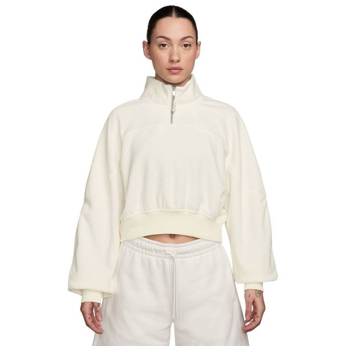 ナイキ ジョーダン Jordan 【 Flight Fleece  Seasonal Quarter-Zip Women\u0027s White/White 】 Flight 飛行 フリース レディース 白いこと 白いこと