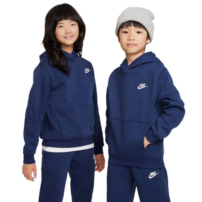 【★百貨店SALE★6/11真夜中2時迄】ナイキ Nike 【 Club Fleece Hoodie Lbr Boys\u0027 Grade School Midnight Navy/White 】 野球クラブ フリース フーディー パーカー お坊っちゃん キッズ 紺色 米国海軍 白いこと 白いこと